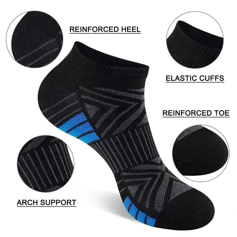 LOOIKOOS 9 Pairs Mens Ankle Socks Lightweight Athletic Sports Running Short Low